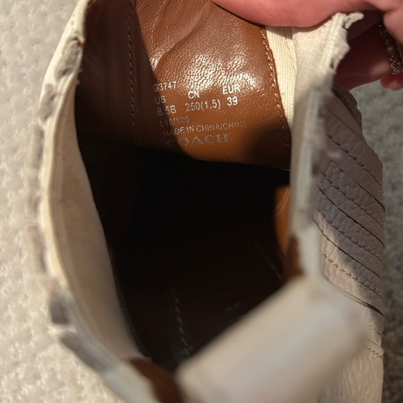 Coach Melody Western Cowboy Boots Ivory White | size 38.5 US - Picture 14 of 14